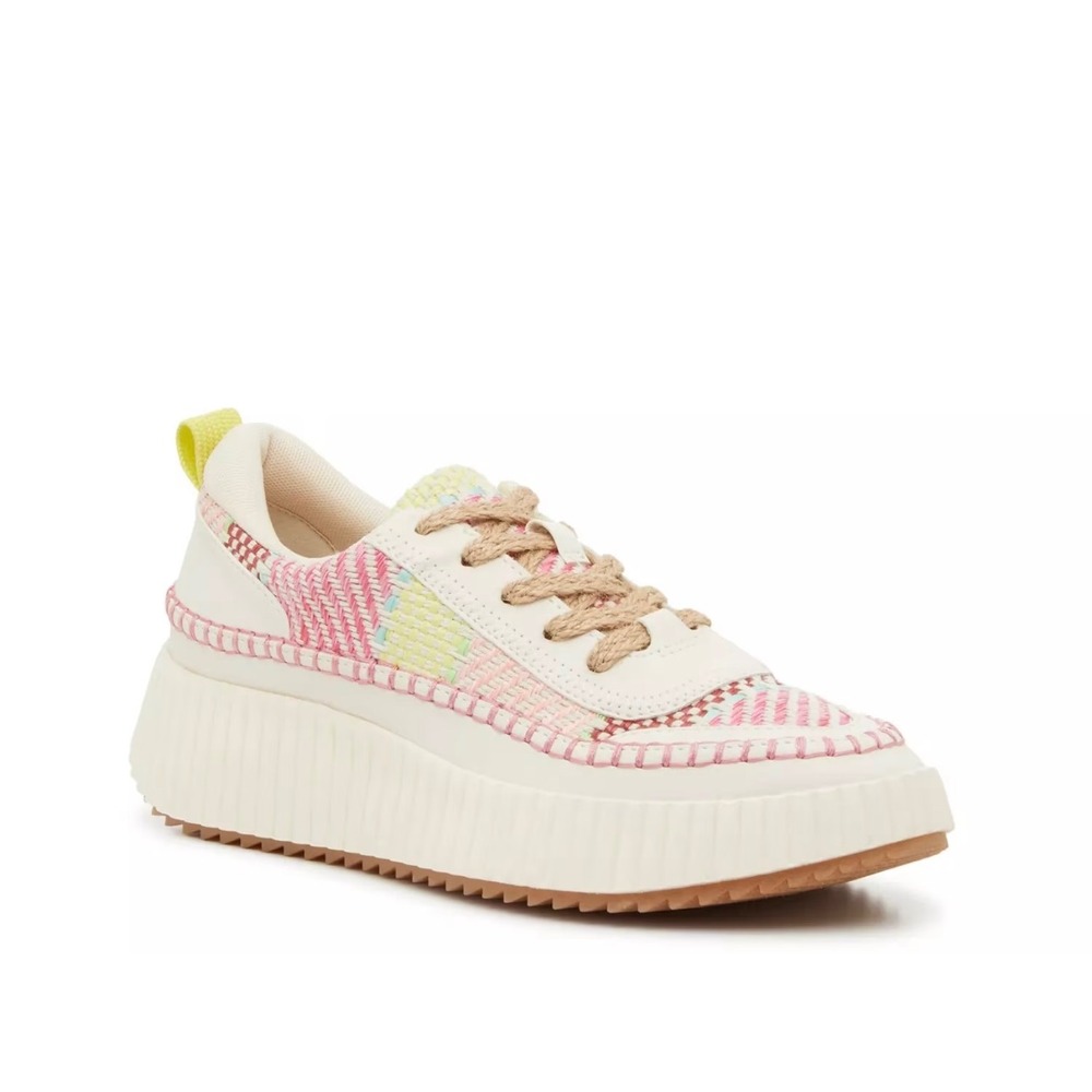 DOLCE VITA Daran Stitch Chunky Platform Wedge Sneaker Beige/Pink/Multicolor | 8